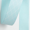 Лента репсовая 25мм с рисунком Ромб - Голубая с белой сеткой, 1 м