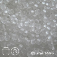 Японский бисер TOHO 11/0, 10 гр. - TR11-1F - Прозрачный, матовый (Transparent Frosted), Кристалл (Crystal)