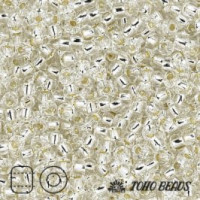 Японский бисер TOHO 11/0, 10 гр. - TR11-21 - Внутреннее серебрение (Silver-Lined), Кристалл (Crystal)