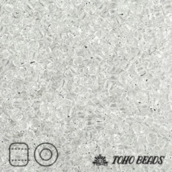 Японский бисер TOHO 15/0, 10 гр. - TR15-1 - Прозрачный (Transparent), кристалл (Crystal)