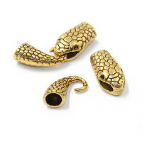 Концевики - застежка крючок в форме змеи, под золото, 1компл.
