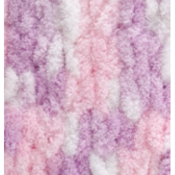 Пряжа Puffy Color (Пуффи колор), ALIZE (Турция), 9,2м, 100гр, 100% микрополиэстер, 6051 бело-розово-сиреневый