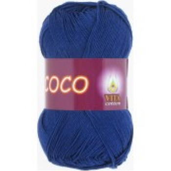Пряжа COCO (КОКО), Vita Cotton (Индия), 240м, 50гр, 100% мерсеризованный хлопок, 3857 - Темно-синий