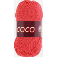 Пряжа COCO (КОКО), Vita Cotton (Индия), 240м, 50гр, 100% мерсеризованный хлопок, 4308 - Розовый коралл
