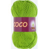 Пряжа COCO (КОКО), Vita Cotton (Индия), 240м, 50гр, 100% мерсеризованный хлопок, 3861 - Ярко-зеленый