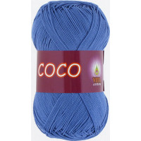 Пряжа COCO (КОКО), Vita Cotton (Индия), 240м, 50гр, 100% мерсеризованный хлопок, 3879 - Темно-голубой