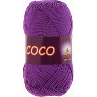 Пряжа COCO (КОКО), Vita Cotton (Индия), 240м, 50гр, 100% мерсеризованный хлопок, 3888 - Лиловый