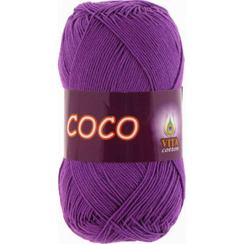 Пряжа COCO (КОКО), Vita Cotton (Индия), 240м, 50гр, 100% мерсеризованный хлопок, 3888 - Лиловый