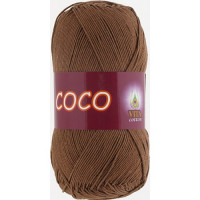 Пряжа COCO (КОКО), Vita Cotton (Индия), 240м, 50гр, 100% мерсеризованный хлопок, 4306 - Светлый шоколад
