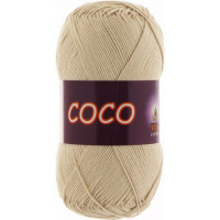 Пряжа COCO (КОКО), Vita Cotton (Индия), 240м, 50гр, 100% мерсеризованный хлопок, 3889 - Светло-бежевый