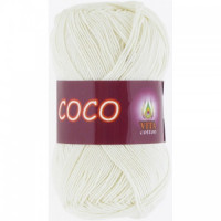 Пряжа COCO (КОКО), Vita Cotton (Индия), 240м, 50гр, 100% мерсеризованный хлопок, 3853 - Молочный