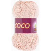 Пряжа COCO (КОКО), Vita Cotton (Индия), 240м, 50гр, 100% мерсеризованный хлопок, 4317 - Розовая пудра