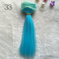 Волосы (Люкс) - трессы для кукол Прямые длина волос 15 см, ширина 100 см, цвет 85С голубая бирюза