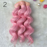 Волосы - трессы для кукол Волнистые длина 15см, ширина 100см, цвет №2 розовый