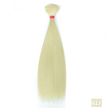 Волосы (Люкс) - трессы для кукол Прямые длина волос 25 см, ширина 100 см, цвет - блондин