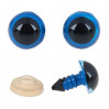 Глаза винтовые с заглушками (безопасные) 13 мм, цвет голубой, круглые, 1 пара
