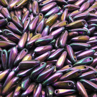 Dagger Beads (Лепестки) - Бусины чешские стеклянные 3х10мм, 21495 - пурпурный ирис (25шт)
