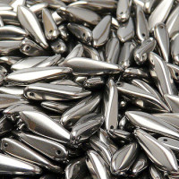 Dagger Beads (Лепестки) - Бусины чешские стеклянные 5х16мм, 27400 - хрусталь хром непрозрачный (12шт)