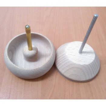 Спиннер (прялка) для нанизывания бисера, деревянный (бук), чаша 10 см (Чехия)