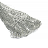 Эластичный шнур 2мм с текстильным покрытием (шляпная резинка) - Серебро, 1м