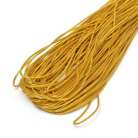 Эластичный шнур 1,5 мм с текстильным покрытием (шляпная резинка) - Золото, 1м