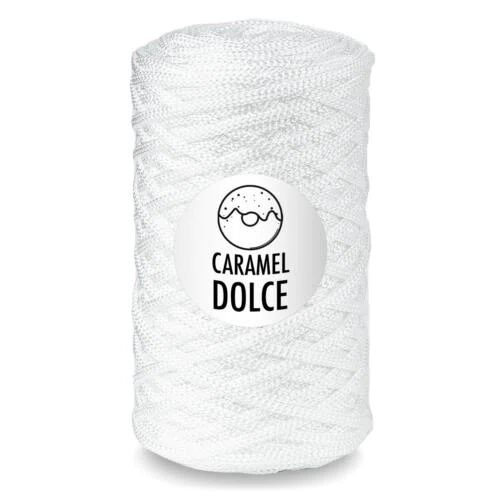 Шнур 4 мм Caramel Dolce (Карамель Дольче) - 6439 Безе (белый), 200 гр, 100 м, декоративная полимерная нить