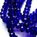 Бусины рондели 1 нить 40см+/-5, граненные стеклянные (2мм) - №10 т.синий прозрач.