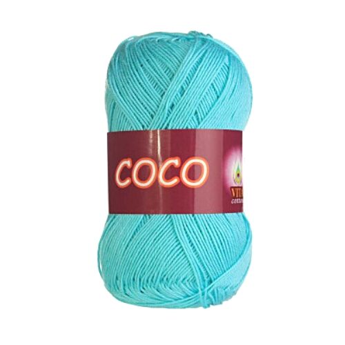 Пряжа COCO (КОКО), Vita Cotton (Индия), 240м, 50гр, 100% мерсеризованный хлопок, 3867 - Бирюза светлая